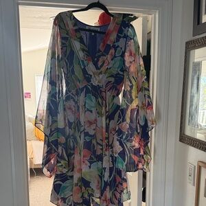 Elegant Floral Long Sleeve Dress